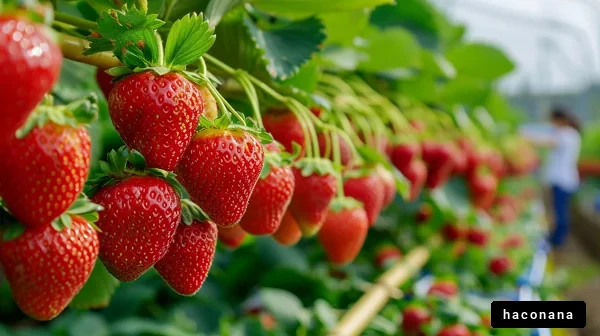 甘く美味しいいちごの収穫