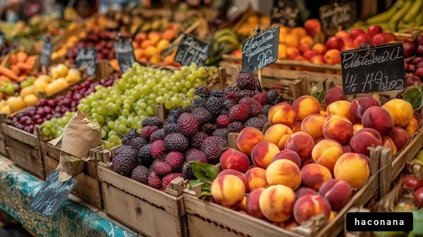 色とりどりのフルーツ市場