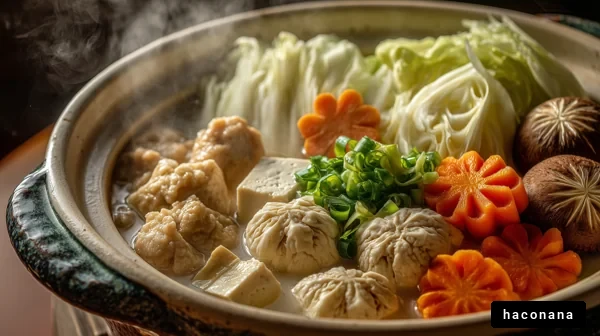 温かい鍋料理の盛り付け