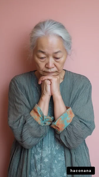 思索にふける高齢女性