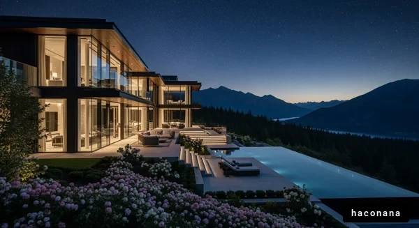 夜景の豪華な別荘