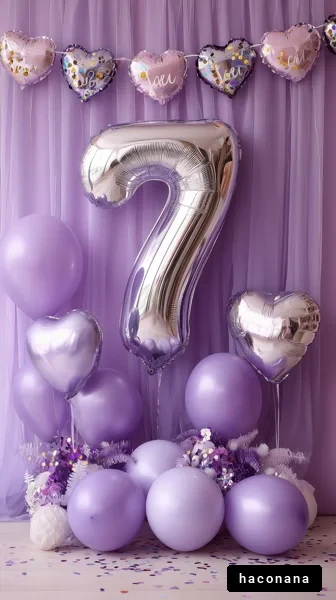 パープルのバースデー装飾
