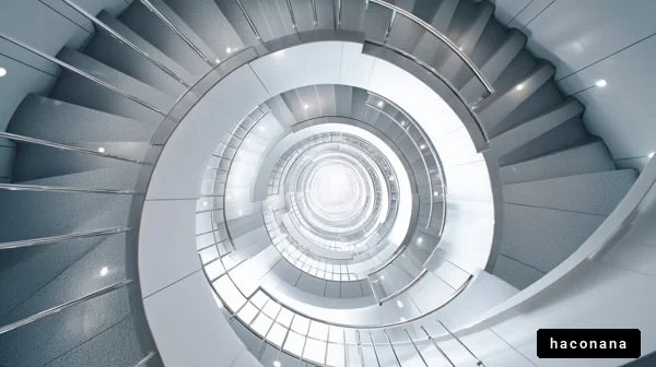 美しい螺旋階段の景観