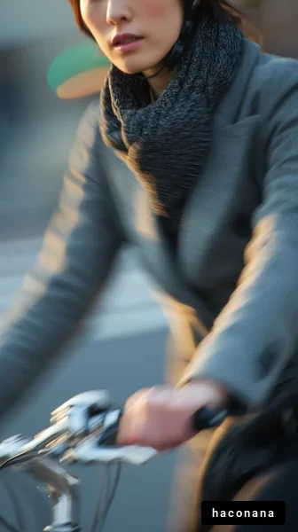 自転車に乗る女性