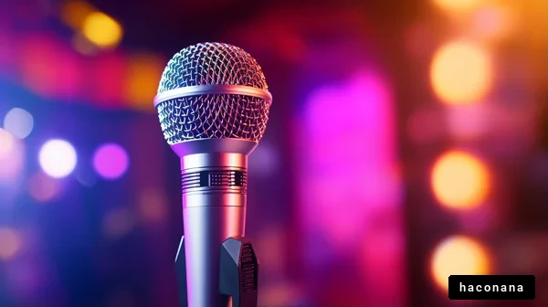 カラフルなマイクの画像