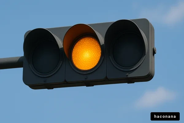 信号機の黄色いランプ