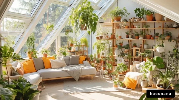 植物が彩る明るい部屋