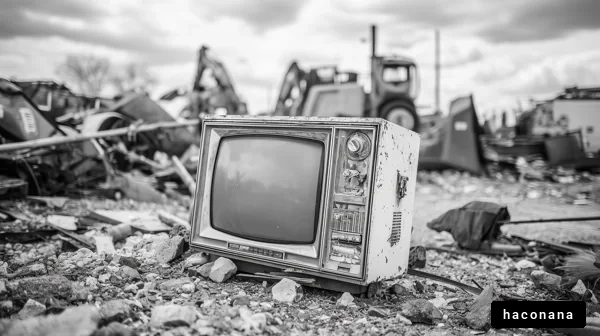 廃棄物の中の古いテレビ