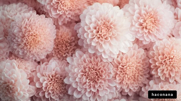 柔らかなピンクの花々