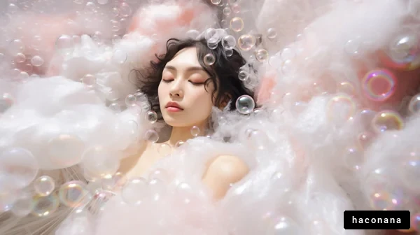 夢の中で漂う女性