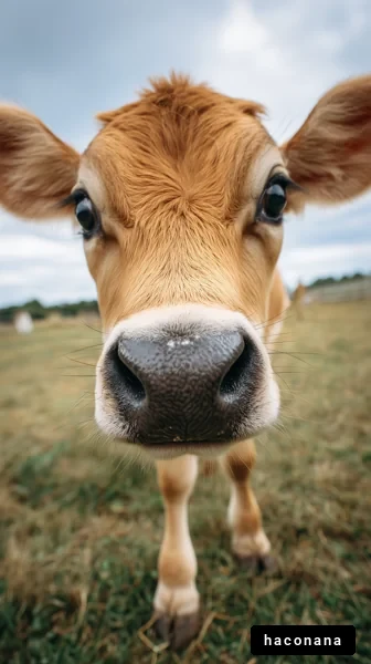 かわいい仔牛のアップ