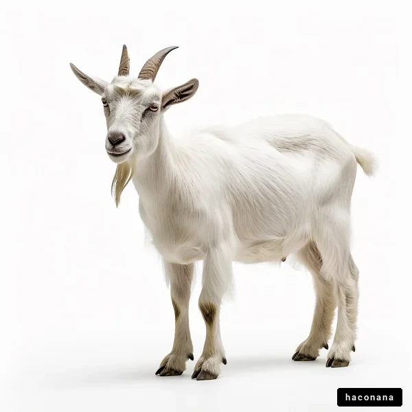 白い山羊のかわいい姿