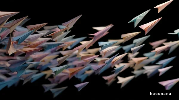 カラフルな折り紙飛行機