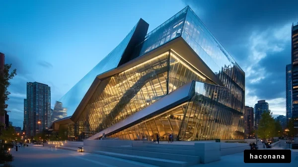 近未来的な建築の夜景