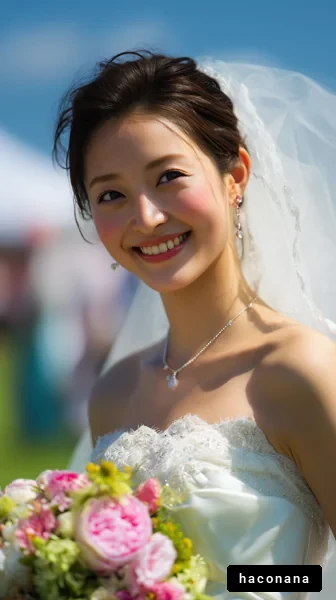 美しい花嫁の笑顔