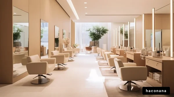 モダンな美容室の内部