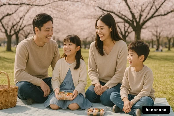 家族で楽しむお花見
