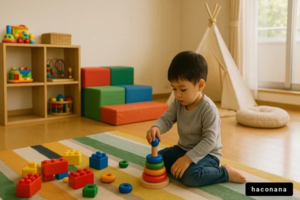 子供が遊ぶ室内の風景