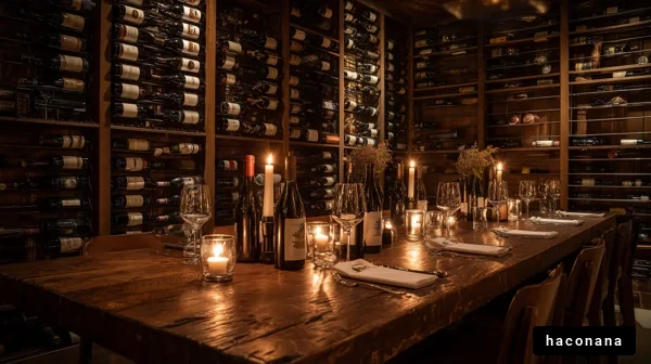 ワインセラーのあるレストラン