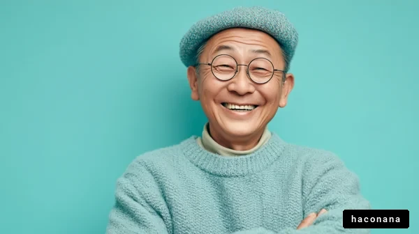 笑顔の高齢者男性のポートレート