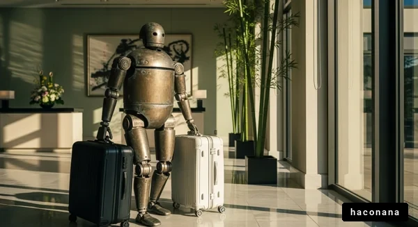 ロボットのホテルチェックイン