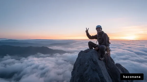 山頂での笑顔と自信