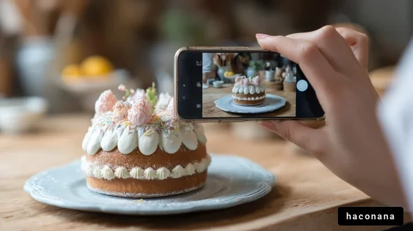 美しいケーキの写真撮影