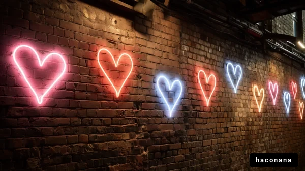 心の形のネオンライト
