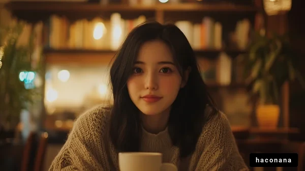 カフェでくつろぐ女性