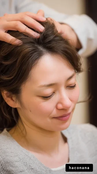 リラックスしたヘアマッサージ