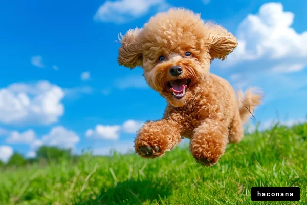元気に跳ねる犬