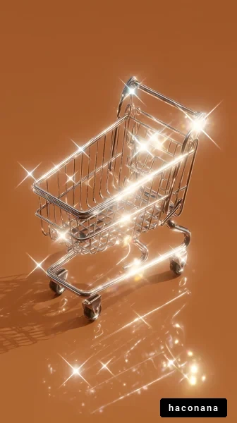 光り輝くショッピングカート