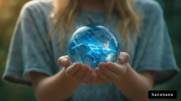 幻想的な球体を持つ少女