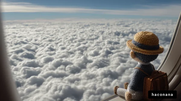 雲の上を見つめる人形