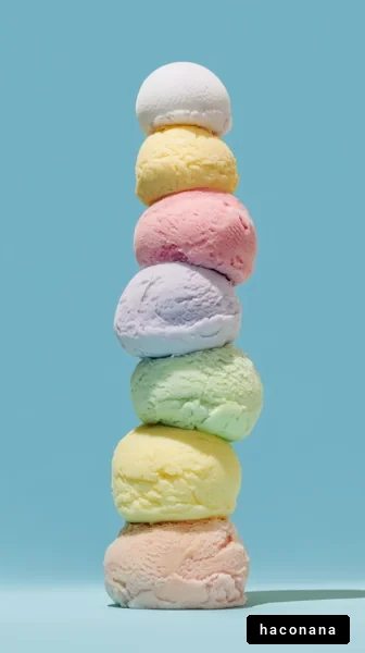 カラフルなアイスクリームタワー