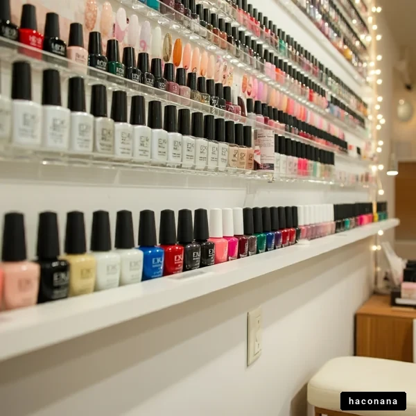 ネイルポリッシュが並ぶ壁