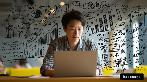 データ分析に取り組む男性