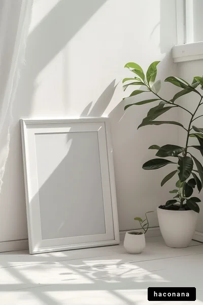 シンプルなインテリアと植物