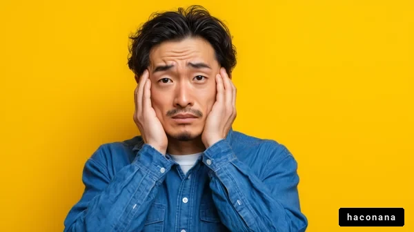 不安を抱える男性の表情