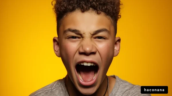 叫ぶ少年の表情