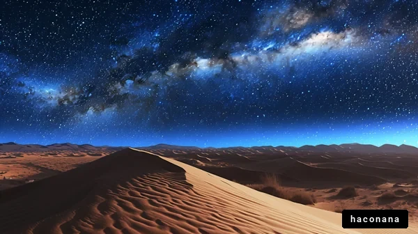 砂漠に広がる星空