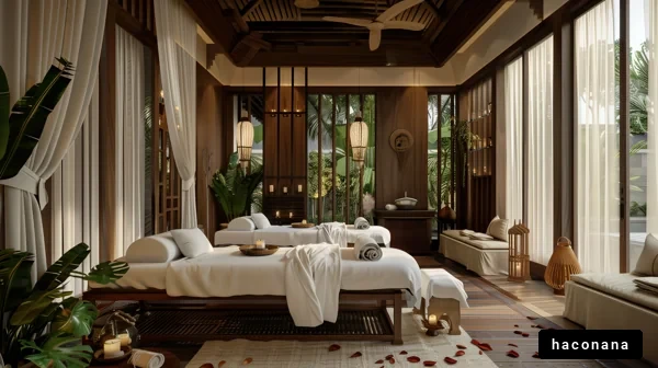 リラックスできるスパの空間