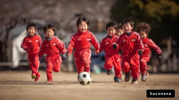 元気な子供たちのサッカー