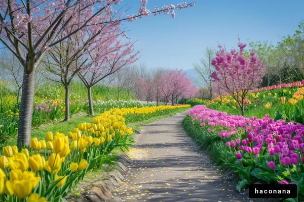 色とりどりの花道