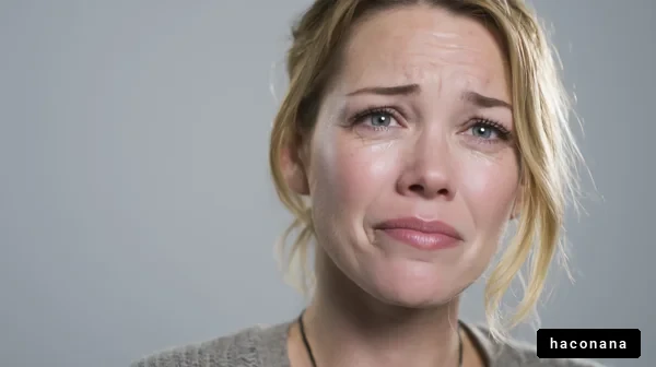 悲しみを表現する女性