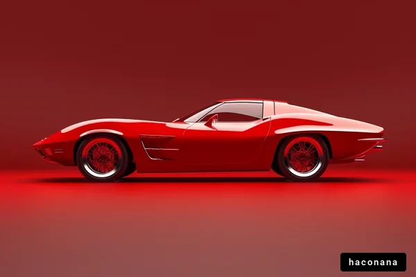 赤いスポーツカーの側面