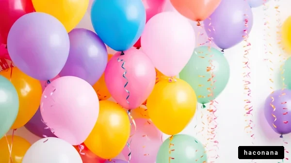 カラフルな風船の飾り
