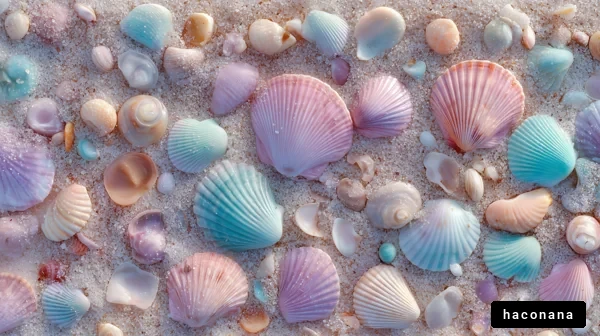カラフルな貝殻の集まり
