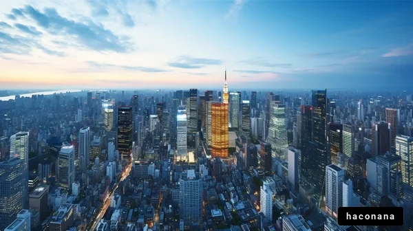 都市の夜景と明かり