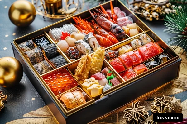 豪華なおせち料理の詰め合わせ